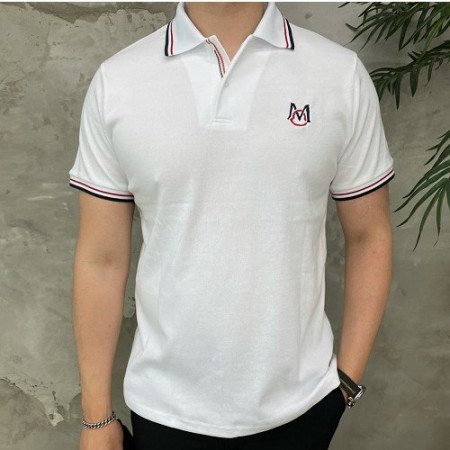 몽클*어 로고 자수 카라 티셔츠