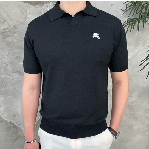 버*리 로고 오픈 카라 니트