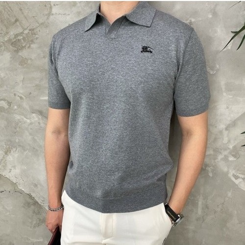 버*리 로고 오픈 카라 니트