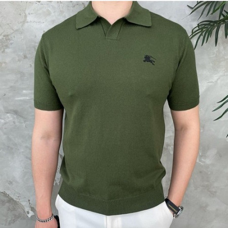 버*리 로고 오픈 카라 니트