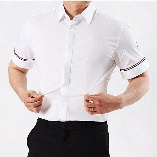 몽클*어 양팔 테이프 반팔 셔츠