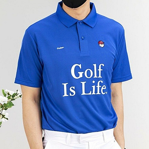 MALBON 말* GOLF IS LIFE 스트립트 폴로 티셔츠