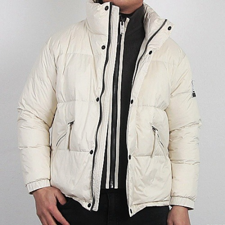 버*리 니트 레이어드 다운 패딩파카