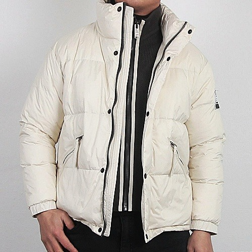 버*리 니트 레이어드 다운 패딩파카