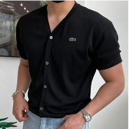 라코스테 LACOSTE 루즈핏 반팔니트 가디건