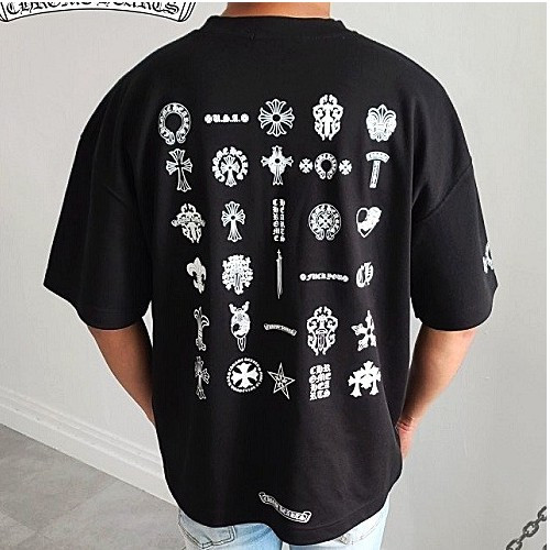 크롬*츠 Chrome Heats 멀티로고 오버핏 반팔티