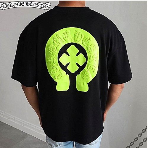 크롬*츠 Chrome Heats 엠보 형광말굽 오버핏 반팔티