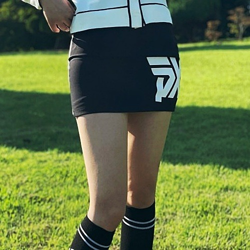 P*G 우먼 빅로고 랩스커트