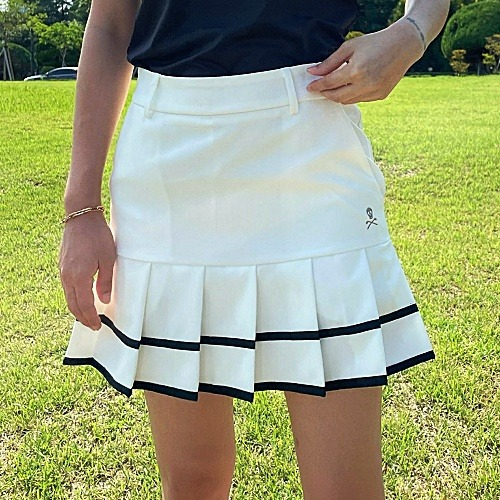 MARK & RONA 우먼 볼드 플리츠 스커트