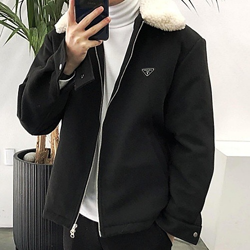 프*다 PRADA 누빔 양털 자켓