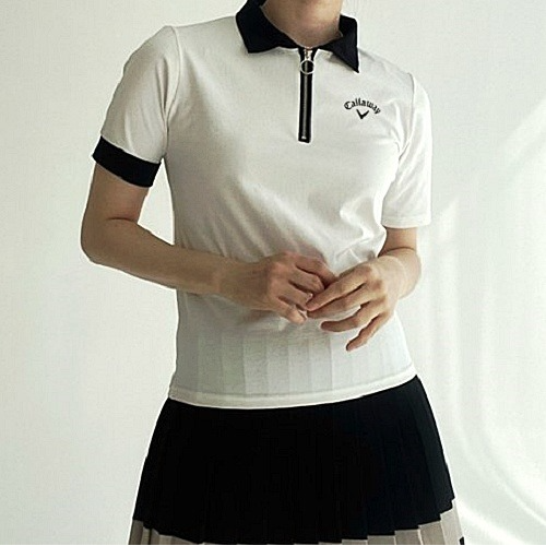 캘러*이 CALLAWAY 반집업 카라 반팔 티셔츠