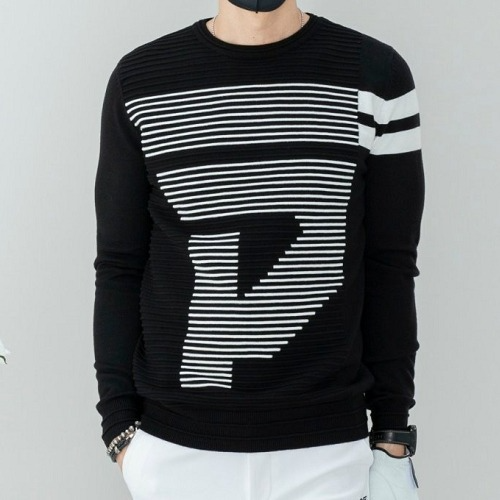 PX* 스트라이프 빅로고 니트