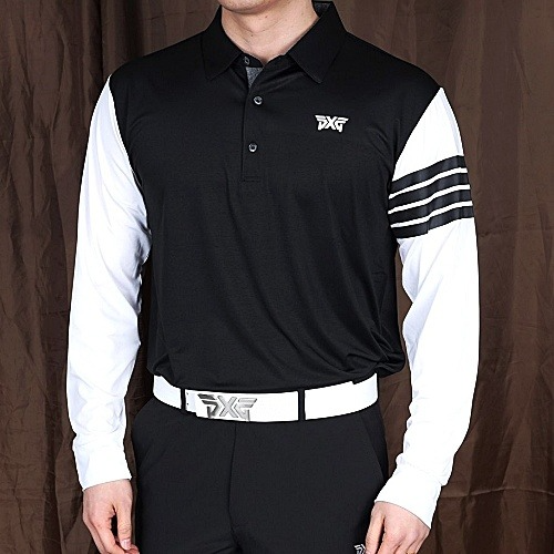 P*G 완장 사선 카라티셔츠