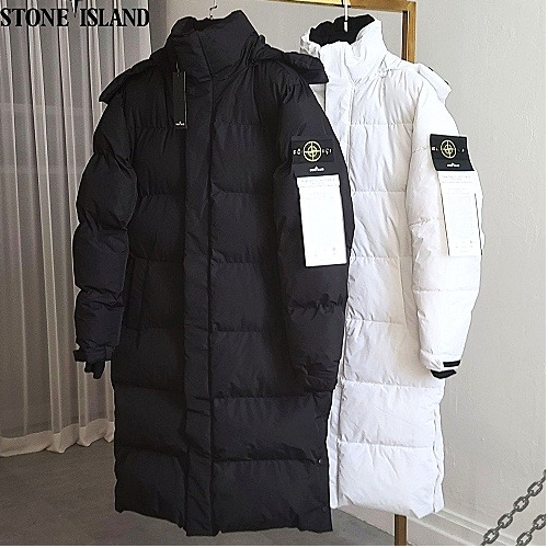 스톤아일*드 패치 베이직 롱 패딩 점퍼