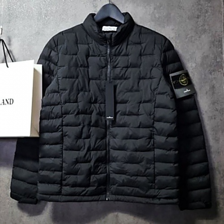 스톤아일*드 와펜패치 하이넥 다운패딩