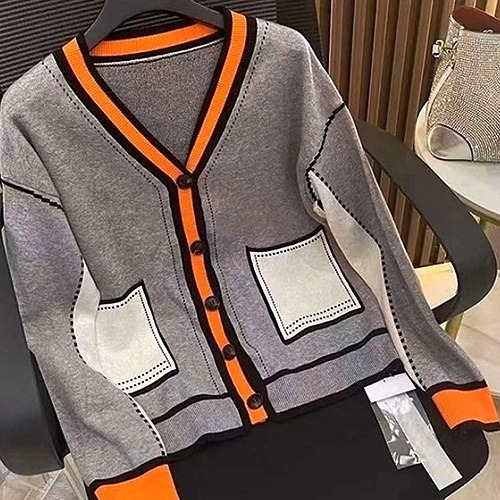 팬* 페이크 페인팅 배색 가디건