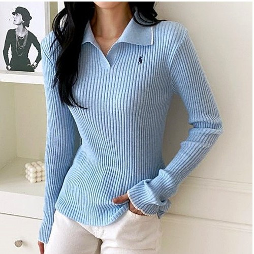 랄프*렌 POLO 골지 배색 카라 긴팔