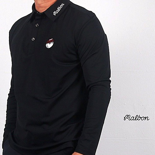 말* 카라 스크립트 골프 티셔츠