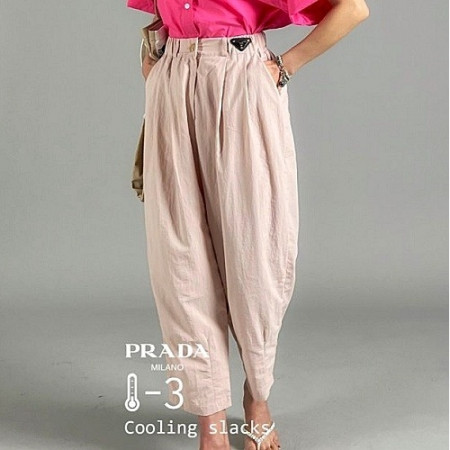 프*다 PRADA 3도 쿨링 주름 슬랙스