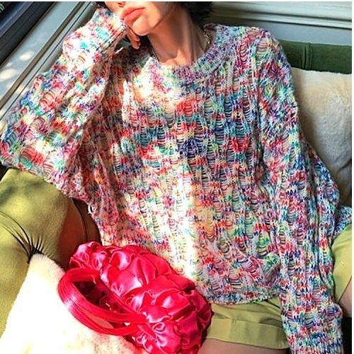 미우미우 오색 뜨게 니트