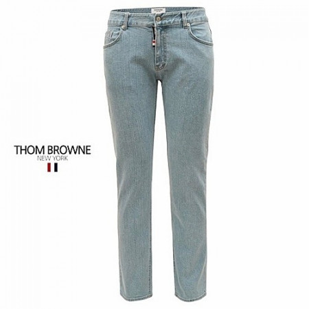 톰브*운 THOM BROWNE 레드로고 패치 연청 일자 스트레이트진