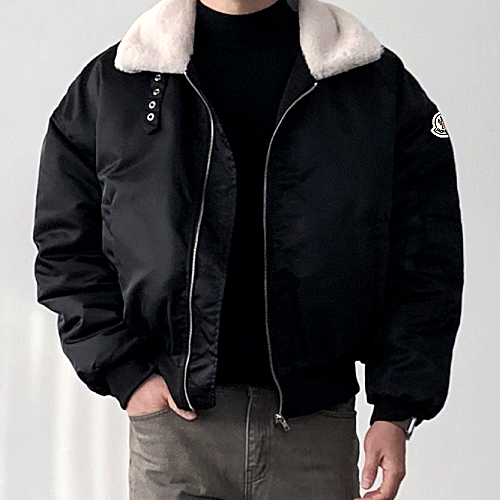 몽클*어 누빔 퍼 다운 패딩