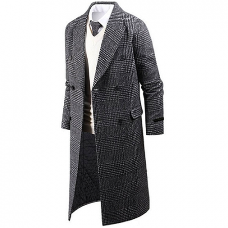 버*리 울 남성 더블 코트