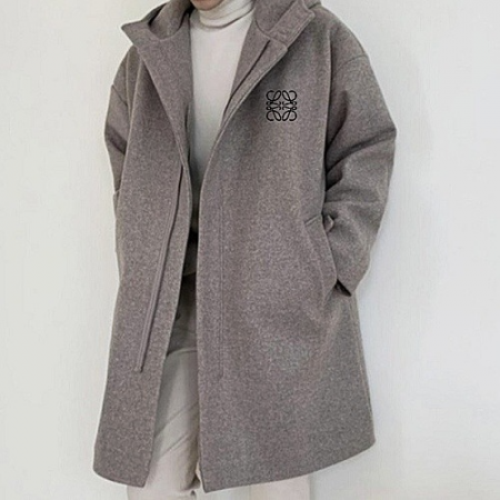 로*베 퀄팅 안감 울 코트