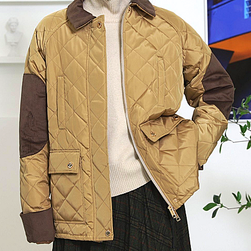 버*리 여성 퀄팅 누빔 자켓