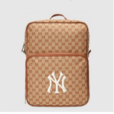 구찌 GG 캔버스 뉴욕 양키스 자수 패치 로고 백팩