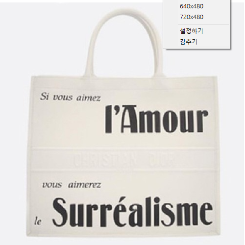 크리스찬디올 북 토트백 화이트