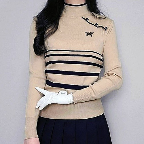 P*G 견장 니트 반목긴팔