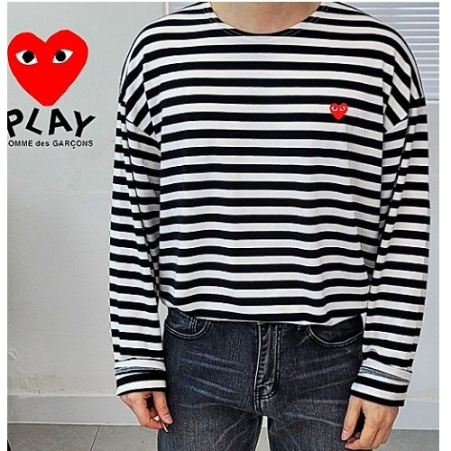 꼼데가*송 소프트 스트라이프 긴팔티