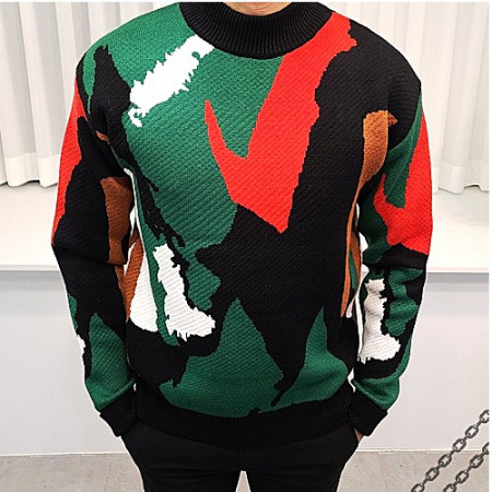 발렌*노 스테인 반목 니트