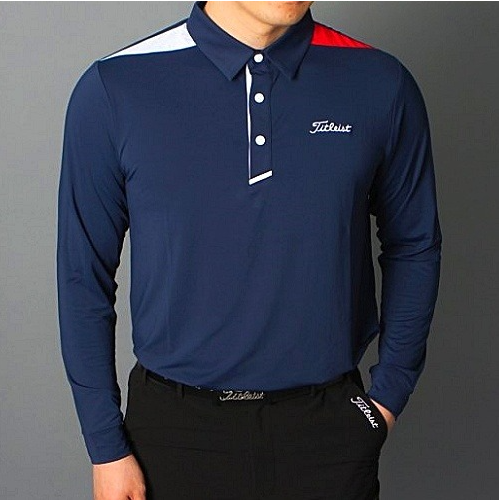 타이틀리*트 2도 어깨배색 스판긴팔