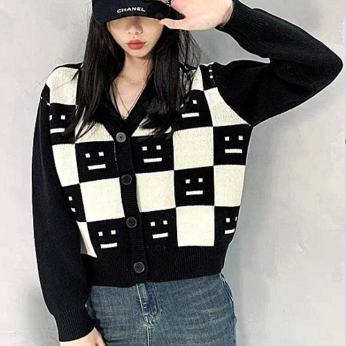 아*네스튜디오 스퀘어 페이스 니트 가디건