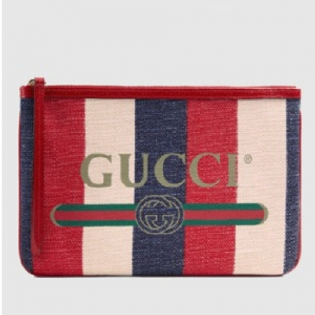 구찌 실비 스트라이프 프린트 파우치 클러치백