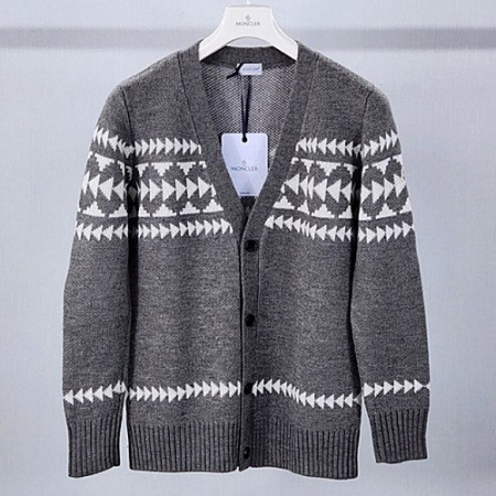 몽클*어 캐시미어 모헤어 자카드 가디건