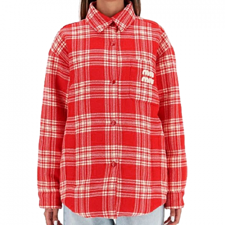 미우미우 MIU MIU 플레이드 다운 자켓