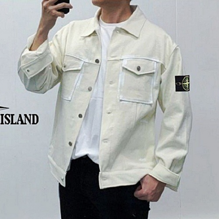 STONE ISLAND 포켓 페인팅 코튼 자켓