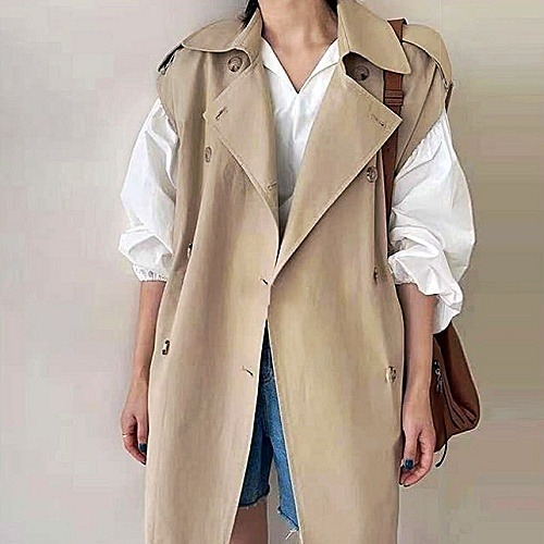 셀*느 CELINE 트렌치 더블단추 롱조끼