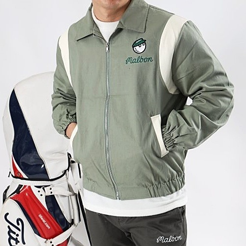 말* 배색 블루종 자켓