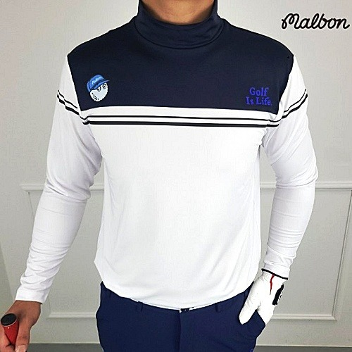 MALBON 말* 두줄배색 반목 티셔츠