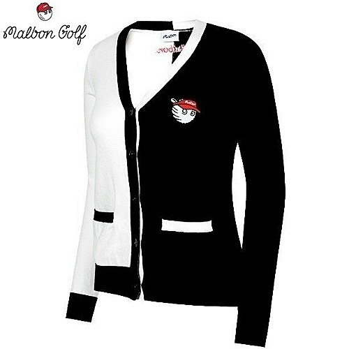 MALBON GOLF 비대칭 니트 가디건