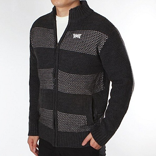 P*G 자가드 솔 니트집업