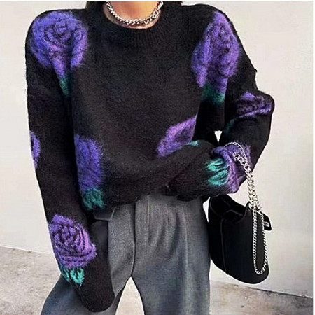 셀*느 퍼플 플라워 니트