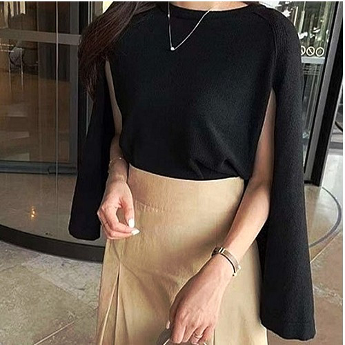 셀*느 케이프 니트 블라우스