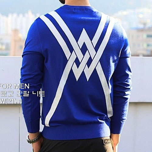 어* ANEW GOLF 자수 로고 긴팔 니트