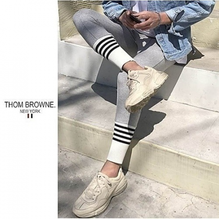 톰브*운 사선 시보리 조거팬츠