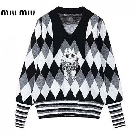 미우*우 퍼피 다이아 니트